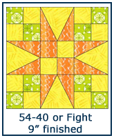 54-40 or Fight quilt block