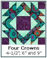 Four Crowns quilt block tutorial