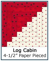 Log Cabin quilt block tutorial, paper pieced