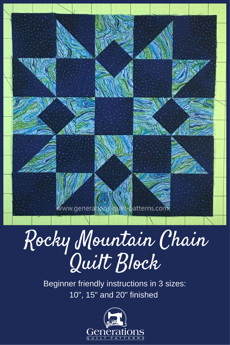 Rocky Mountain Chain Quilt Block 10", 15" 20" finished