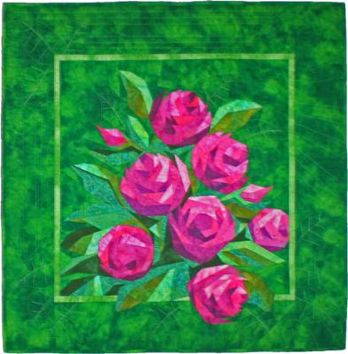 I made this paper piecing quilt from a pattern called "English Roses" by 