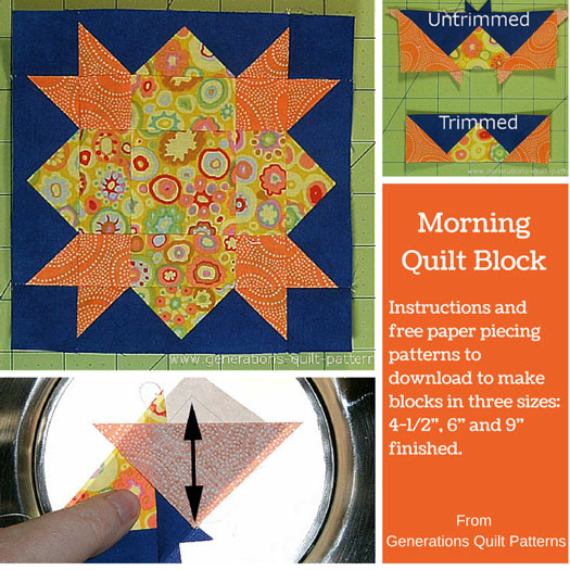 Weathervane Quilt Block 6", 9" and 12" finished