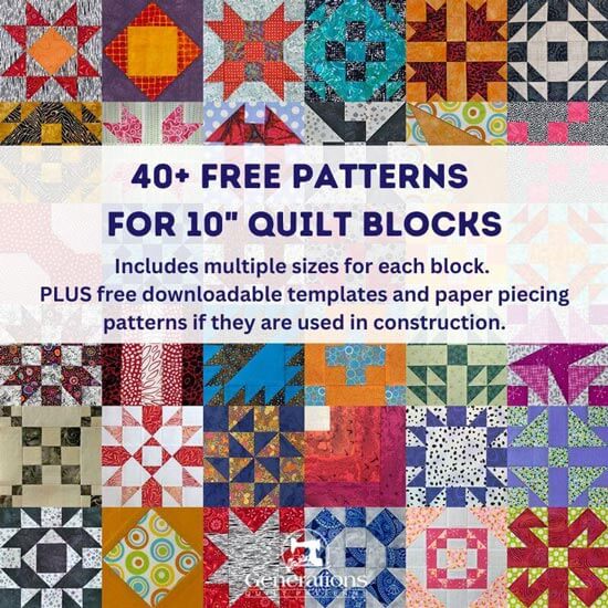 50+ Free Patterns for 10 Inch Quilt Blocks ~ Let's bust some stash!