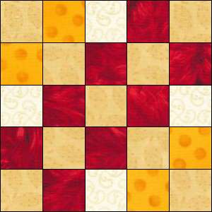 Woven Irish Chain quilt block 1