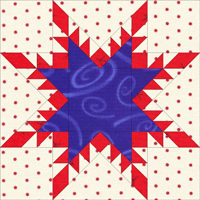 Blazing Star quilt block - Feathered Star