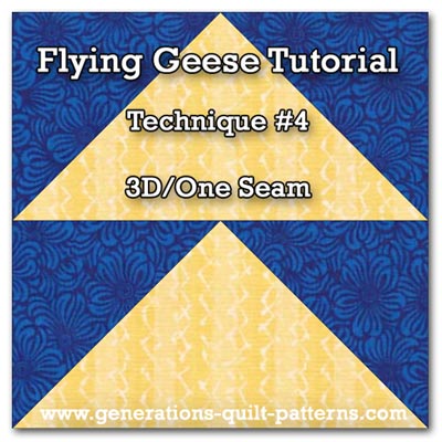 A 3D, one seam Flying Geese quilt block tutorial