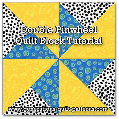 Double Pinwheel Quilt Block: 3", 4", 5", 6" and 8" block sizes