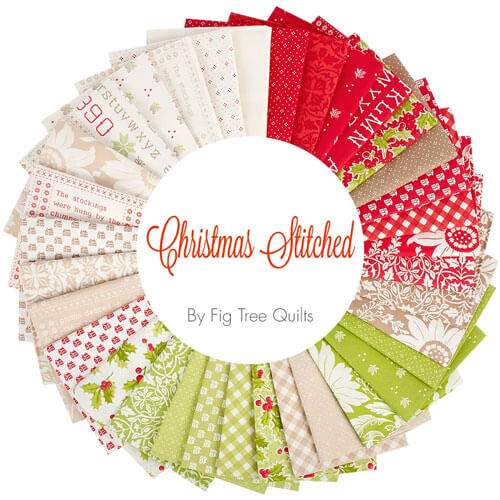 Christmas Stitched fabric collection by Fig Tree & Co. for Moda