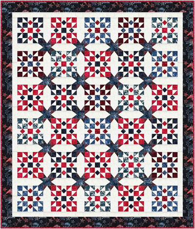 Complimentary Download for Bursting with Courage, designed by Denise Russel of  Pieced Brain, 75” x 88”, pattern coming soon