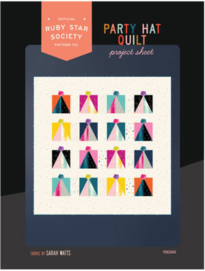 Complimentary Download for Party Hat Quilt by Sarah Watts, 30” or 60” square