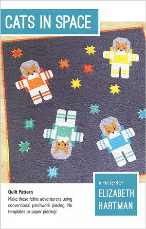 Cats in Space quilt pattern by Elizabeth Hartman
