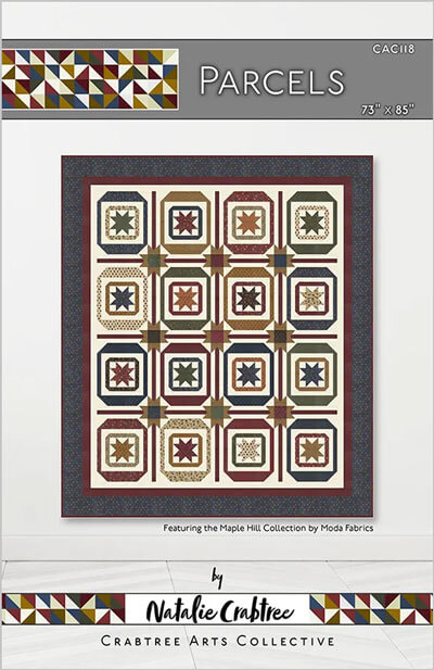 Parcels quilt pattern by Crabtree Arts Collective, 73” x 85”