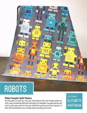 Robots quilt pattern by Elizabeth Hartman
