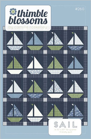 Sail quilt pattern by Thimble Blossoms, 70” x 80”