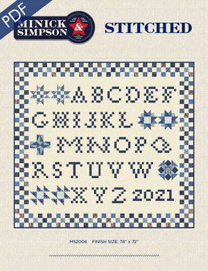 Stitched quilt pattern by Minick & Simpson, 72” x 78”