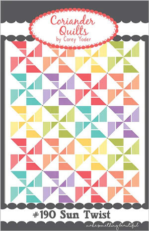 Sun Twist quilt pattern by Coriander Quilters, 72&#189;” x 93”