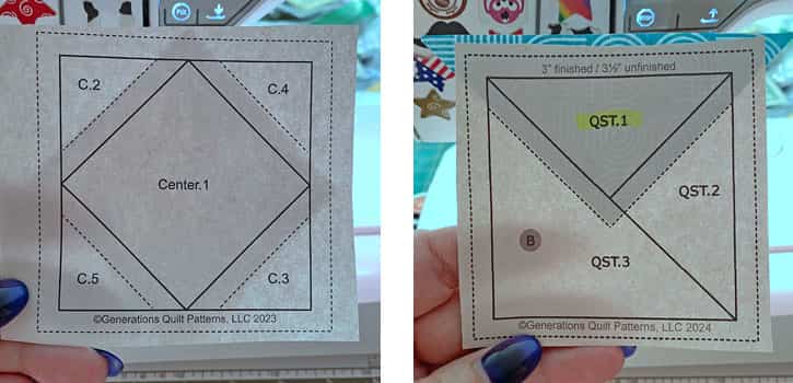 Position the first patch for the SiaS and QSTs