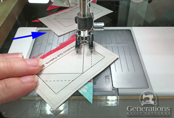 Stitch on the solid line between the Goose and Sky Stitch on the solid line between the Goose and Sky