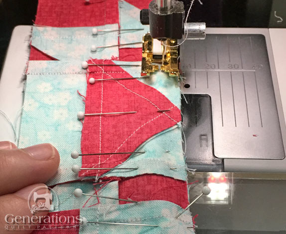 Patches pinned together perpendicularly Patches pinned together perpendicularly