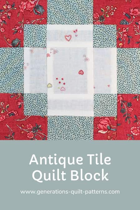 Remember to pin this Antique Tile quilt block tutorial