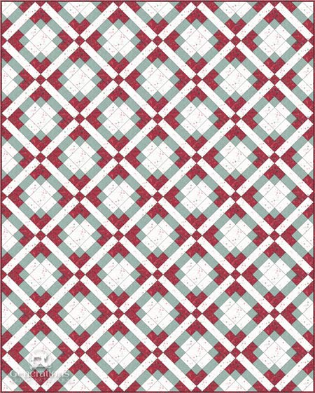 Antique Tile quilt with background sashing and red cornerstones