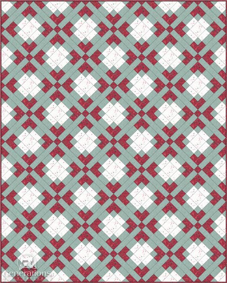 Antique Tile quilt using green as the background fabric