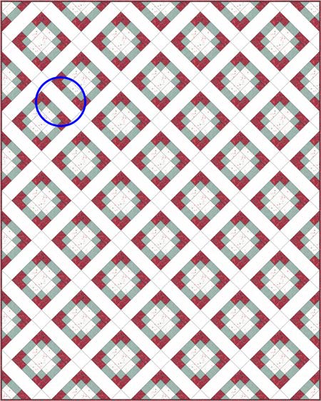 Antique Tile quilt with space for double wide sashing. Antique Tile quilt with space for double wide sashing.