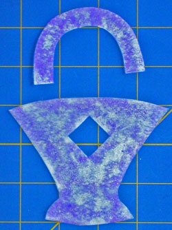 Rinsaway template with glue stick applied