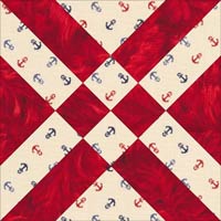 Arrowhead quilt block design, Variation 1 Arrowhead quilt block design, Variation 1