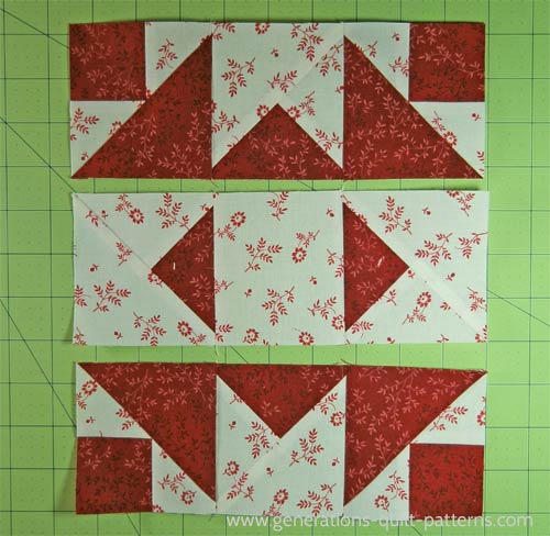 Stitch the units into rows