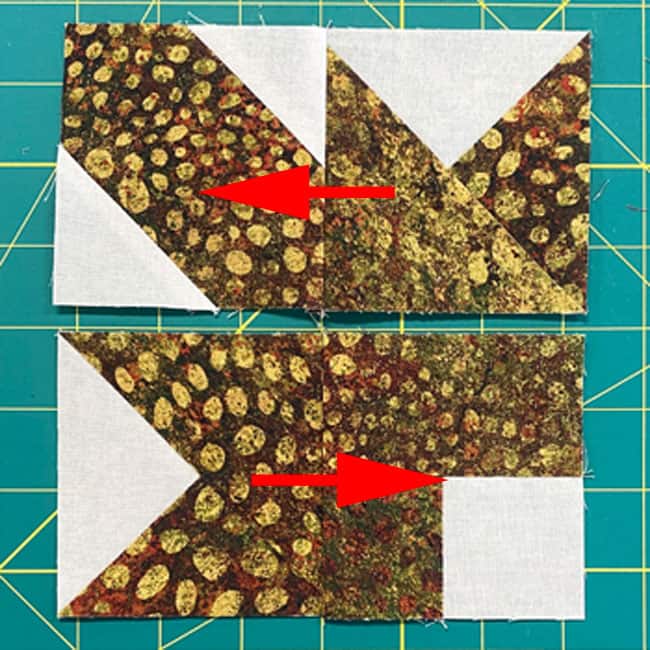 Sew the units into rows Sew the units into rows