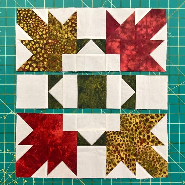 Sew the units into rows Sew the units into rows