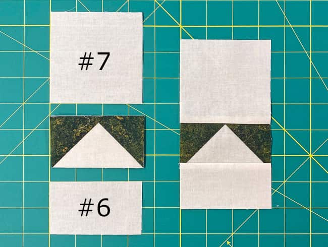 Stitch a #7 to the point side of a FG and a #6 to the bottom side Stitch a #7 to the point side of a FG and a #6 to the bottom side