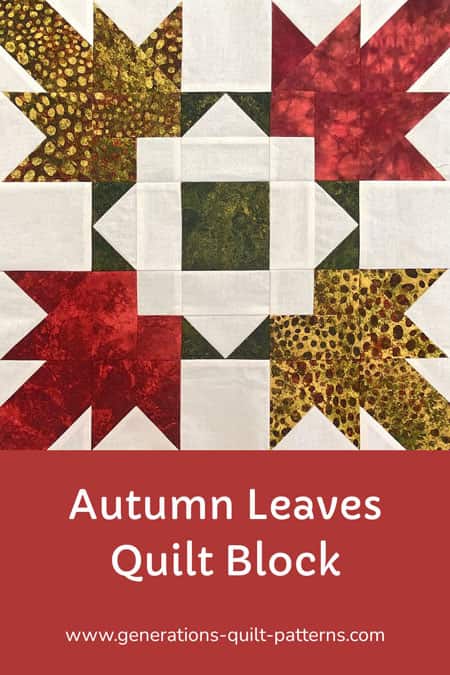 Remember to pin this Autumn Leaves quilt block tutorial for later Remember to pin this Autumn Leaves quilt block tutorial for later