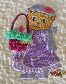 Machine embroidered quilt block