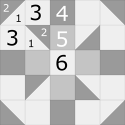 The Baton Rouge patchwork design, 5x5 grid