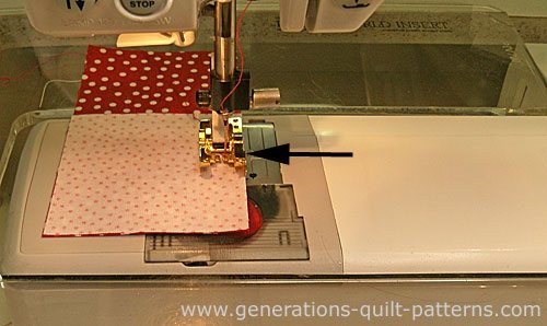 Sew from the middle of #1 to the edge Sew from the middle of #1 to the edge