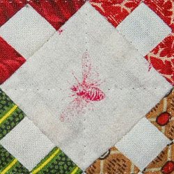 Birthday quilt setting square detail 