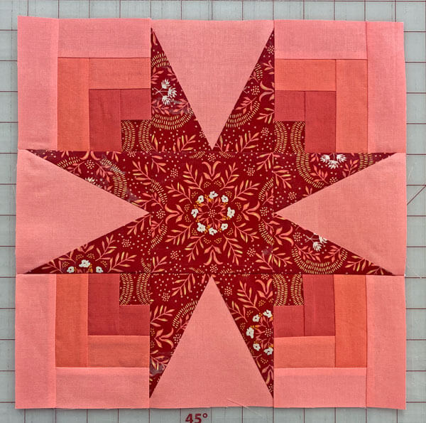 The finished Black Magic quilt block The finished Black Magic quilt block