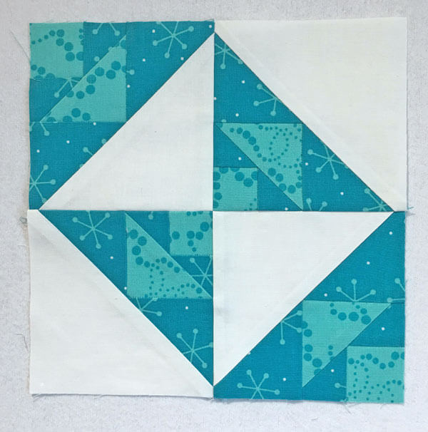 The finished Blacks and Whites quilt block