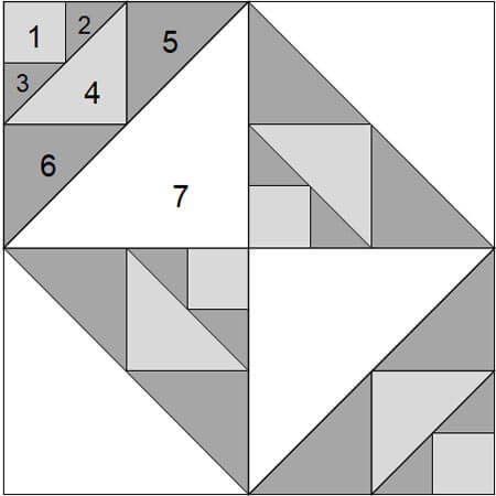 Blacks and Whites quilt block drawing