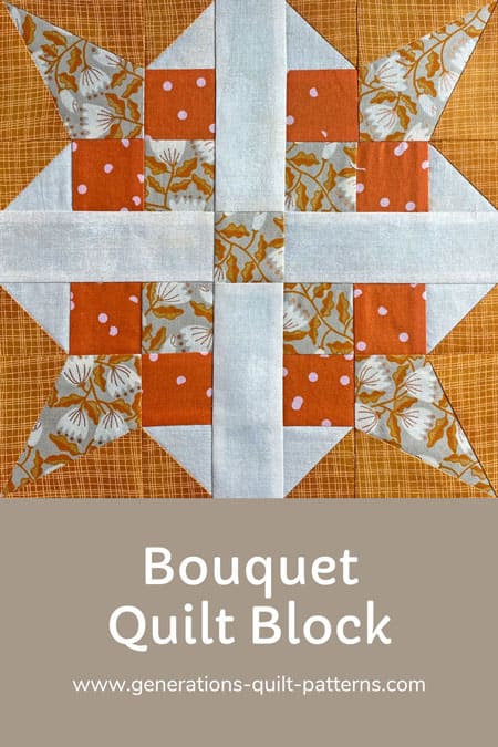 Pin the Bouquet quilt block tutorial