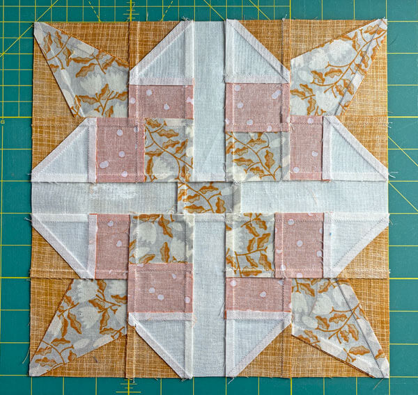 The back of our sample Bouquet block