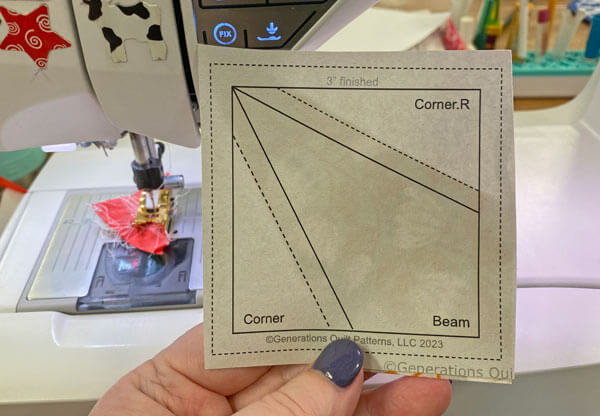 Position the Beam to the pattern with a dot of Elmer's Washable Glue Stick