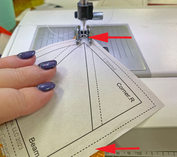 Start and end your stitches past the outside edges of the unit