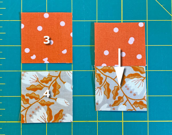 Sew a #3 to a #4