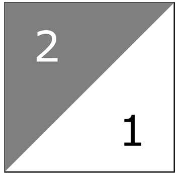 Half square triangle unit, make 8