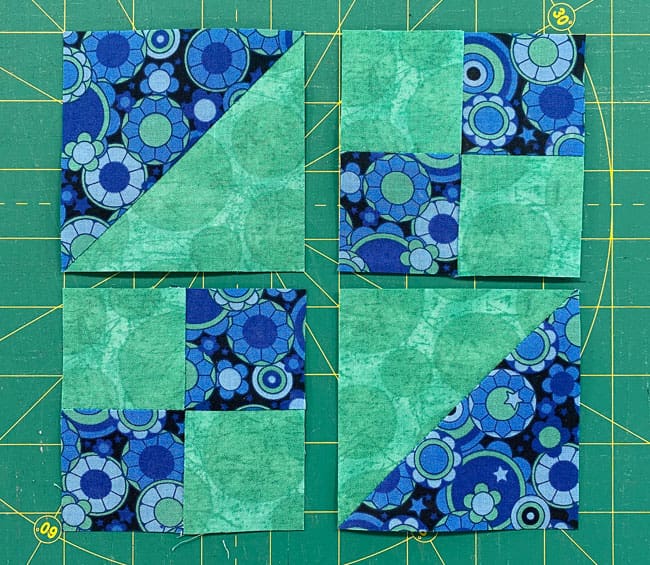 Lay out the patches in the Buckeye Beauty design