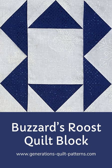 Pin this Buzzard's Roost quilt bloc tutorial for later