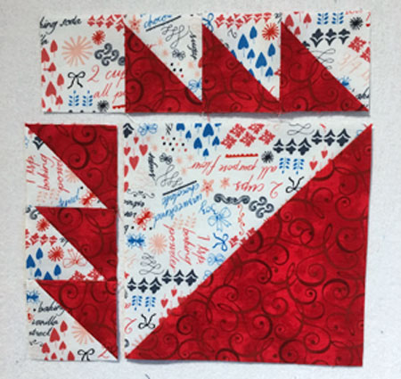 Arrange the main basket patches into the design